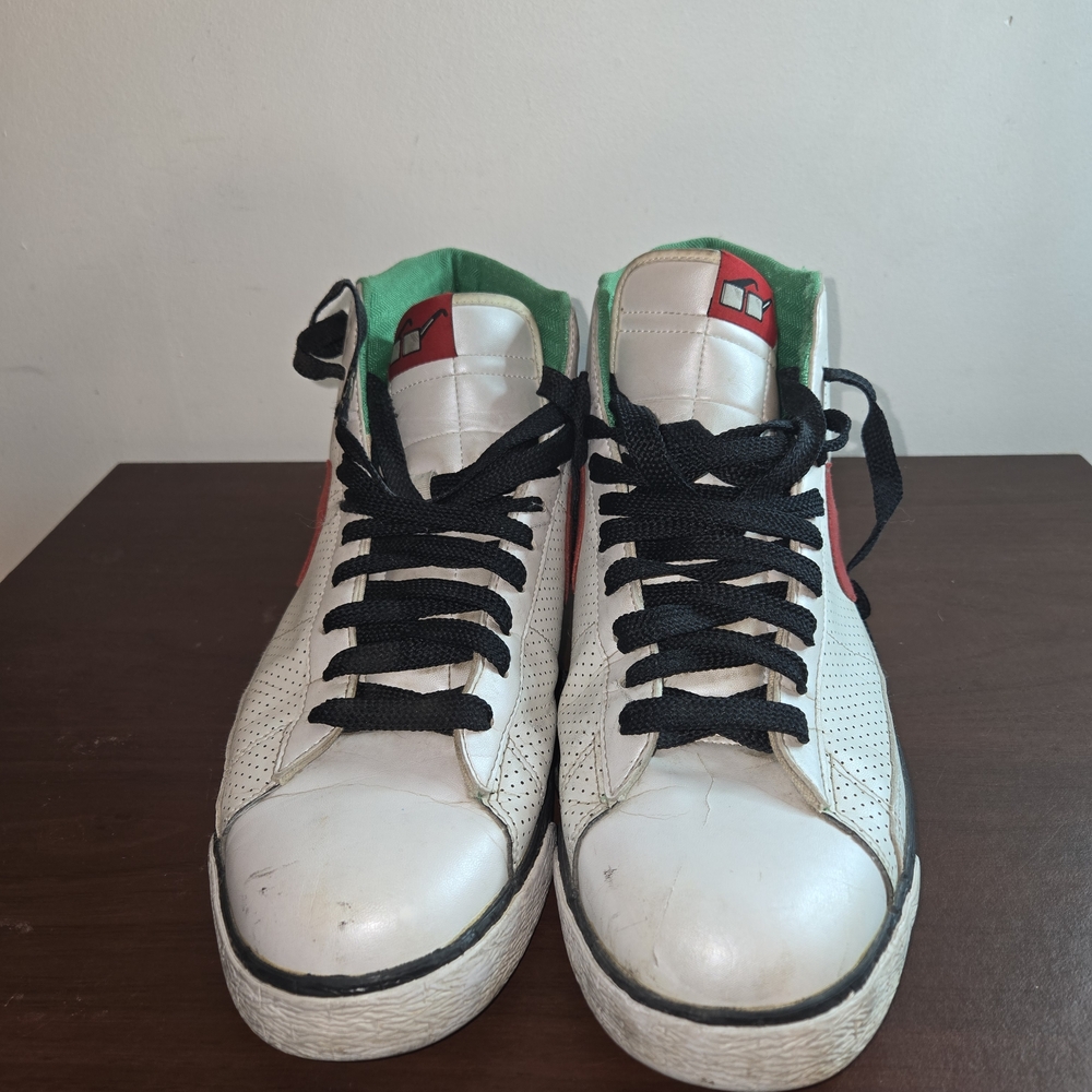 Nike Blazer High White Beet Brooklyn 09 Black Lucky Green 316664-161 MensSz 11.5
